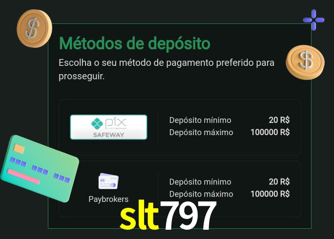 O cassino slt797 oferece uma grande variedade de métodos de pagamento